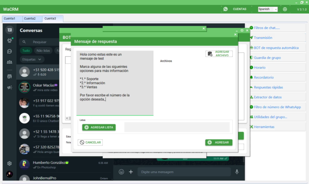 Respuestas automáticas con WaCRM